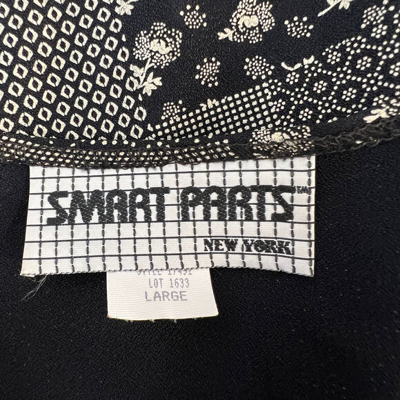 Vintage Smart Parts Lagenlook Multi Print Tie Front Career Business Vest Large - Picture 4 of 4